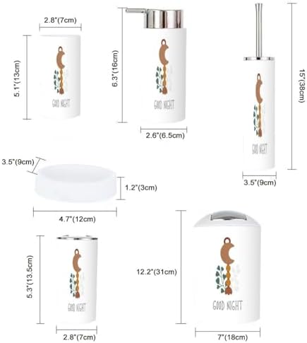 6 Piece Eco Wooden Bathroom Accessory Set