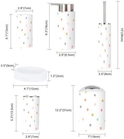 Bright Confetti Bathroom Accessories Set 6 Pcs