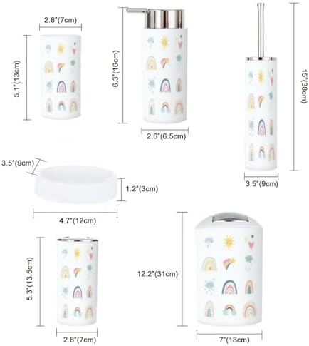 Cute Kids Bathroom Accessory Set 6 Piece