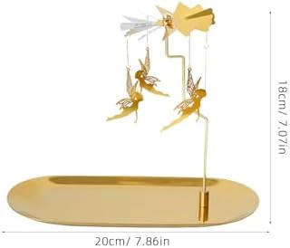 Ciieeo Christmas Jewelry Set - Taper Candle Holder Rotating Christmas Candle Countries