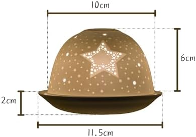 Nordic Light Tealight Candle Shade with Star - White Porcelain