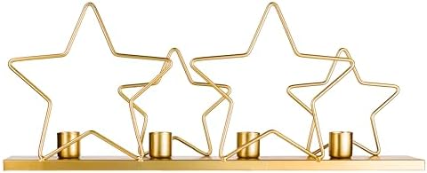 Gift for Home Durable Gold Star Candle Holder for Christmas