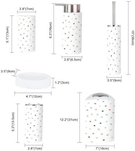 Bathroom Accessory Set 6 Piece - Small Fish Design