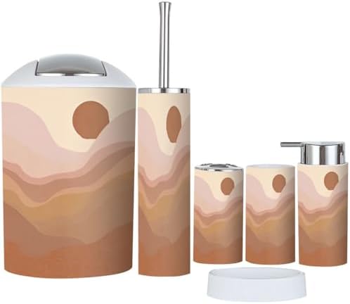 Contemporary Bathroom Accessories Set 6 Pcs