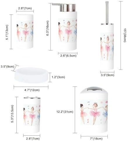 6-Piece Bathroom Set Cute Girl Design