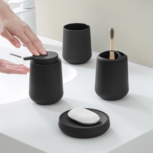 Matte Black 4-Piece Bathroom Accessories Set