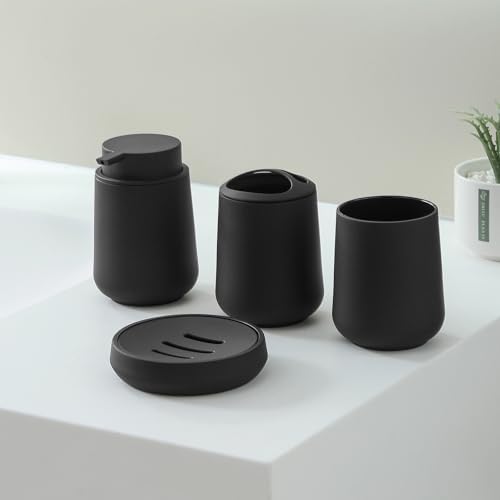 Matte Black 4-Piece Bathroom Accessories Set