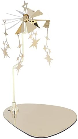 Stainless Steel Rotating Candle Holder Gold Star Design Home Decoration