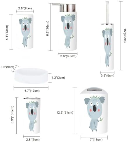 Cute Koala Bathroom Set - 6-Piece Collection for Kids Bathroom Nursery Use