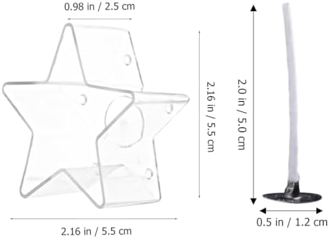 IMIKEYA Star-Shaped Candleholder Set Christmas-Themed Clear Plastic