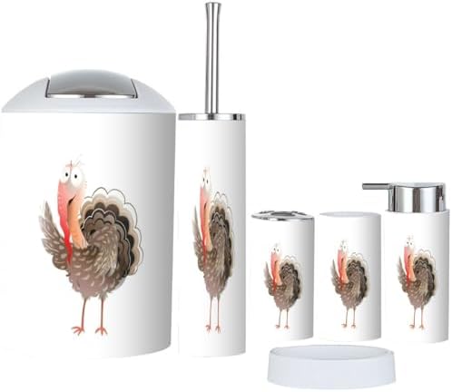 Cute Turkey Bird Bathroom Accessories Set for Kids