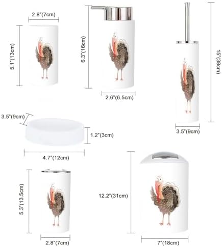Cute Turkey Bird Bathroom Accessories Set for Kids
