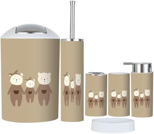 Bathroom Accessories Set 6 Pcs Modern Durable Storage