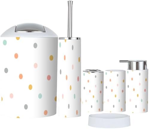 Bright Confetti Bathroom Accessories Set 6 Pcs