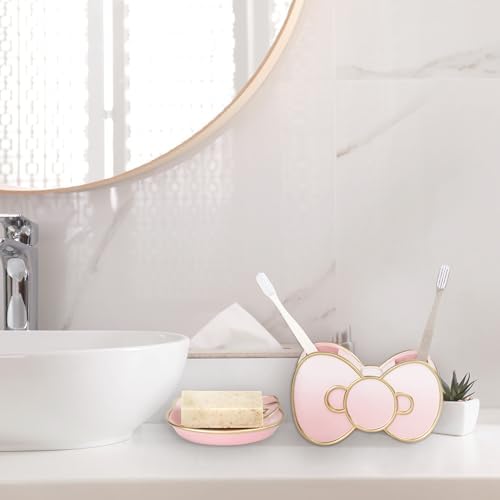 Jay Franco Hello Kitty Bath Set - Cute Toothbrush Soap Organizer