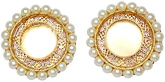 4-Piece Pearl Moti Design White Candle Holder Set