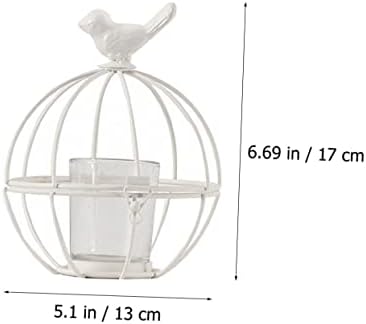 Rustic White Iron Candlestick Decor for Weddings and Homes