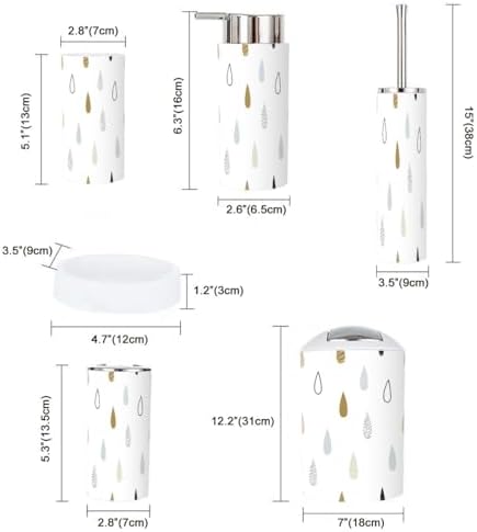 Stylish 6-Piece Bathroom Accessories Set by XNGJEMVWXO