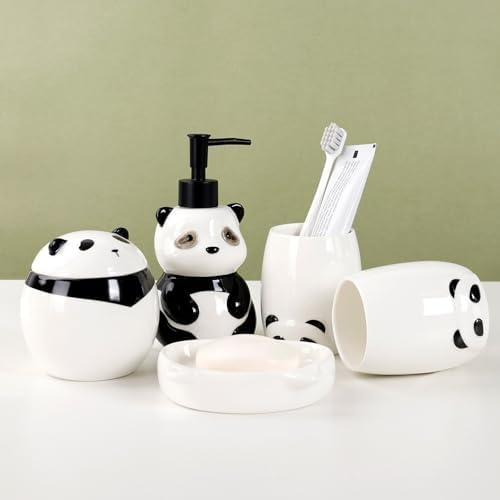 Cute Panda Bathroom Accessory Set 5PCS
