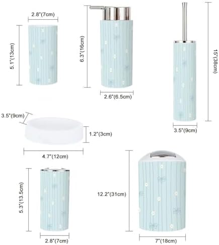 Cute Kawaii 6-Piece Bathroom Accessories Set