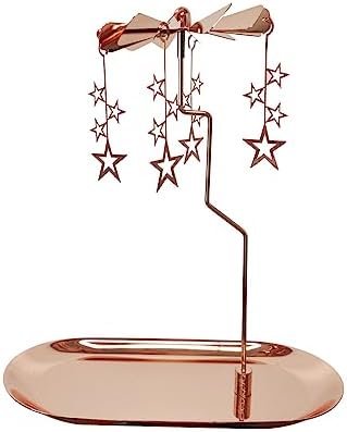 Rotary Candle Holder with Rosegold Star Tray