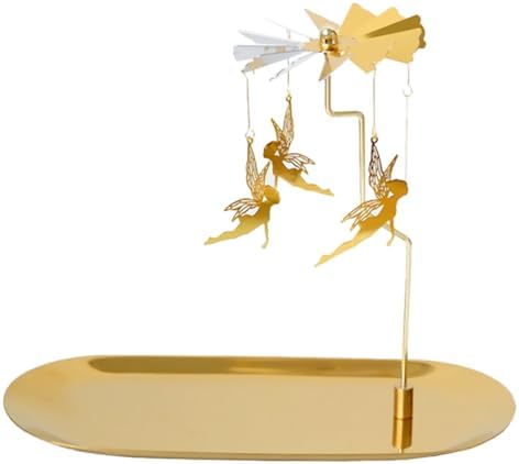 Ciieeo Christmas Jewelry Set - Taper Candle Holder Rotating Christmas Candle Countries