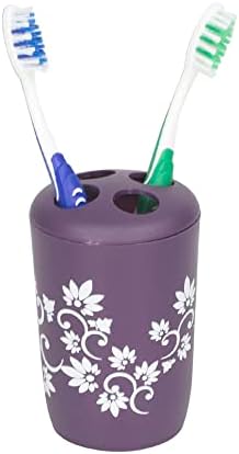 7-Piece Floral Bath Set Purple - Home Basics