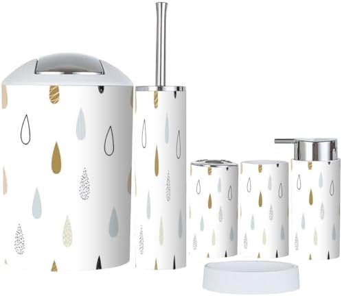 Stylish 6-Piece Bathroom Accessories Set by XNGJEMVWXO