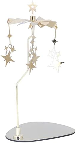 Stainless Steel Rotating Candle Holder Gold Star Design Home Decoration