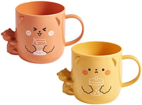 Healifty 2-Piece Funny Cartoon Mouthwash Cup for Kids