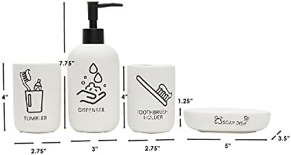Home Basics Hygiene 4-Piece Dolomite Bath Set