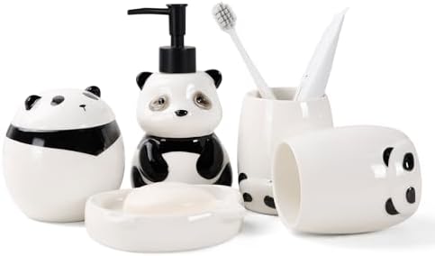 Cute Panda Bathroom Accessory Set 5PCS
