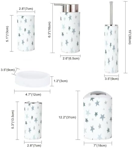 Scandinavian Bathroom Accessory Set 6 Piece
