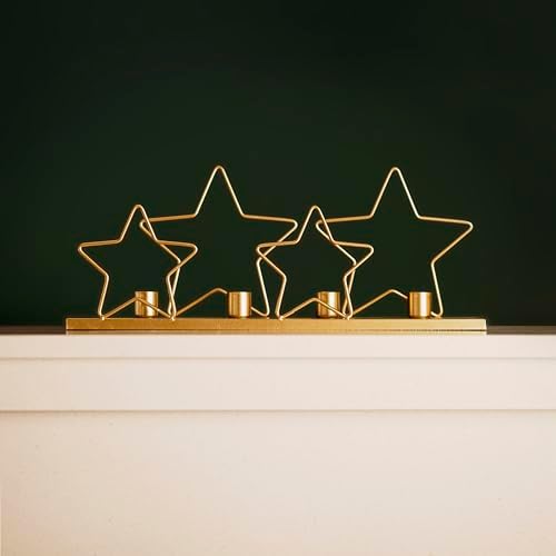 Gift for Home Durable Gold Star Candle Holder for Christmas