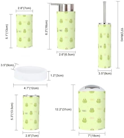 Bathroom Accessories Set 6 Pcs Princess Frogs Toothbrush Holder Soap Dispenser Set