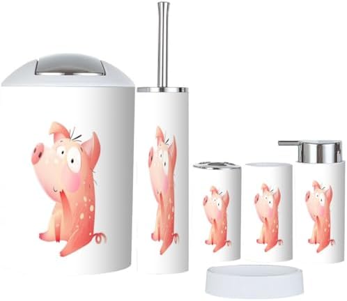 Cute Funny Pig Bathroom Accessories Set for Kids