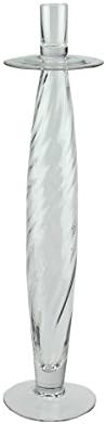 16 Clear Swirled Glass Taper Candle Holder