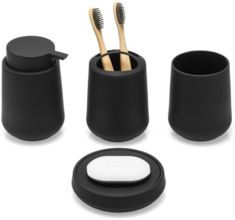 Matte Black 4-Piece Bathroom Accessories Set
