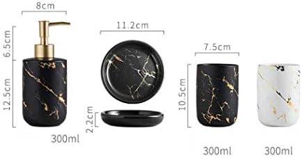 YYW Black Ceramic Bathroom Set - Sturdy and Stylish for Your Vanity