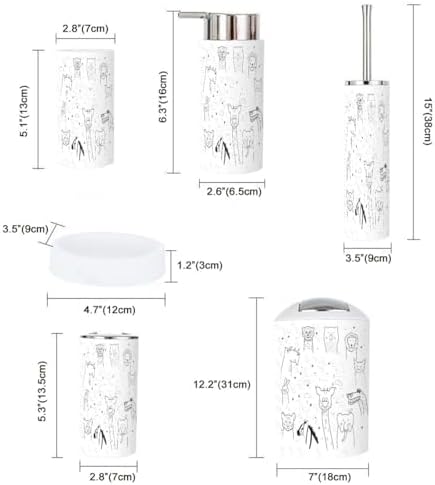 6-Piece Storage Set for Kids Animal Bathroom Accessories
