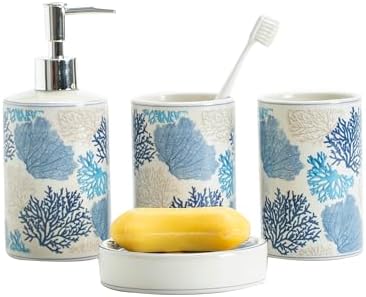 Adventus Blue Coral bath accessory set