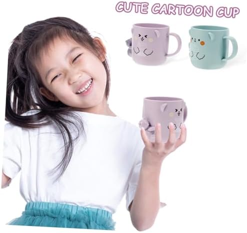 Cabilock 3D Bear Shape Toddler Reusable Bathroom Cups for Tooth Cleaning