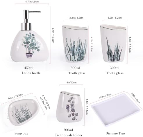 Luxury 6-Piece Ceramic Bathroom Set Modern Functional