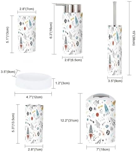 Kids Bathroom Accessories Set 6 Pcs Decor Organizer