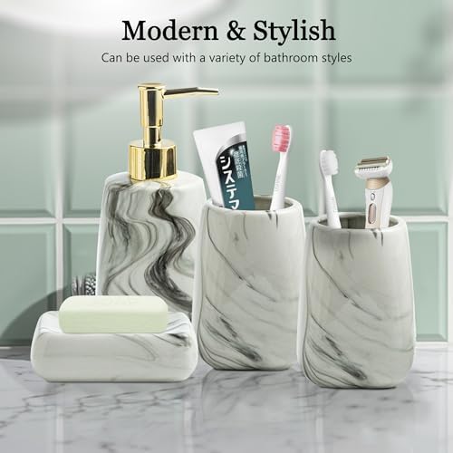 Comeon Ceramic 3-Piece Bathroom Set with Square Design