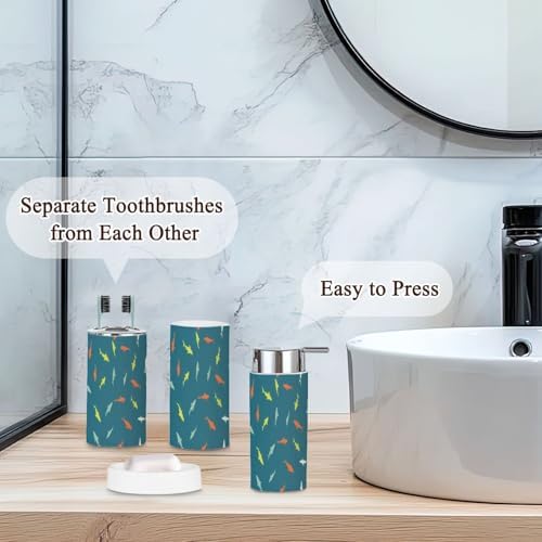 Colorful Shark Bathroom Accessories Set 6 Pcs