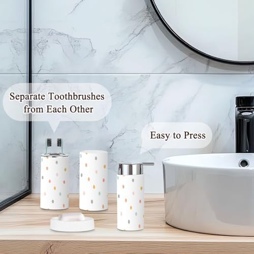 Bright Confetti Bathroom Accessories Set 6 Pcs