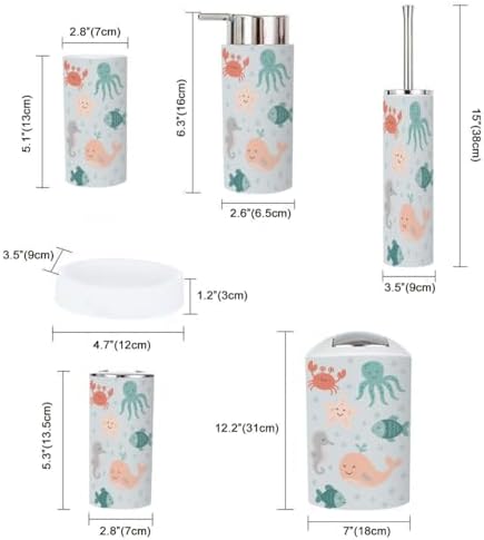 Bathroom Accessories Set for Kids Set of 6