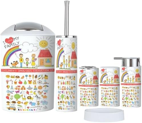 Bathroom Accessories Set 6 Pcs - Home Sweet Home Child