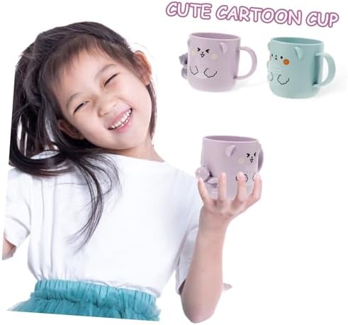 2Pcs Cute Plastic Cups for Boys - Toothbrush Holder Bear Design
